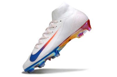 Unisex Nike Air Zoom Mercurial Superfly 10 Elite FG Firm Ground High-Tops Football Boots - White/Blue/Red