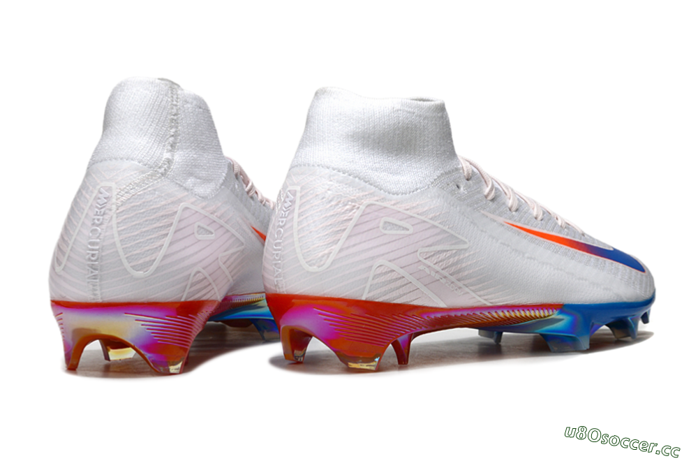 Unisex Nike Air Zoom Mercurial Superfly 10 Elite FG Firm Ground High-Tops Football Boots - White/Blue/Red 6