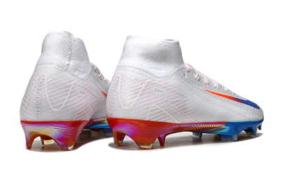 Unisex Nike Air Zoom Mercurial Superfly 10 Elite FG Firm Ground High-Tops Football Boots - White/Blue/Red