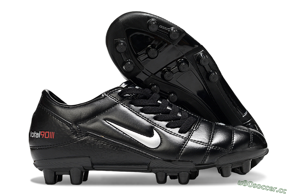 Men's Nike Total 90 III FG Firm Ground Low-Tops Football Boots - Black/Silver 2