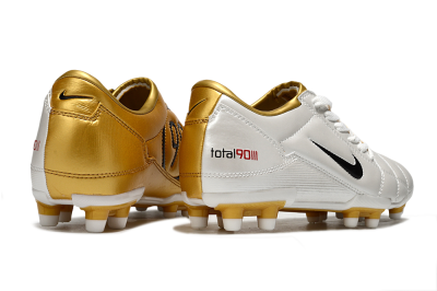 Men's Nike Total 90 III FG Firm Ground Low-Tops Football Boots - Silver/Black
