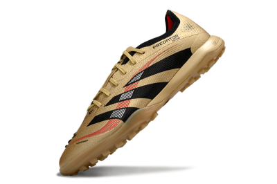 Men's Adidas Predator 25 Elite TF Artificial Turf Low-Tops Football Shoes - Gold/Black/Red