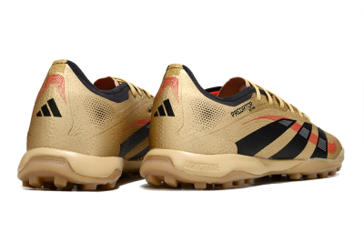 Men's Adidas Predator 25 Elite TF Artificial Turf Low-Tops Football Shoes - Gold/Black/Red