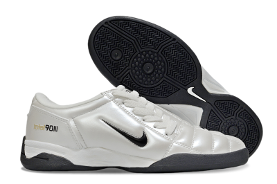 Men's Nike Total 90 III IC Indoor & Futsal Low-Tops Football Shoes - Beige/Black/White