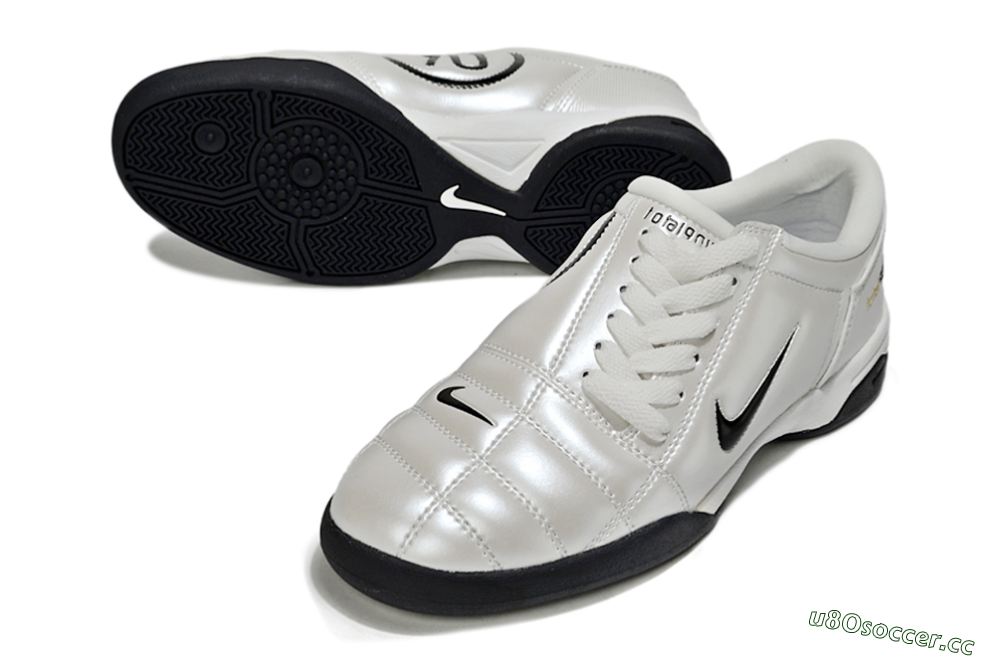 Men's Nike Total 90 III IC Indoor & Futsal Low-Tops Football Shoes - Beige/Black/White 3