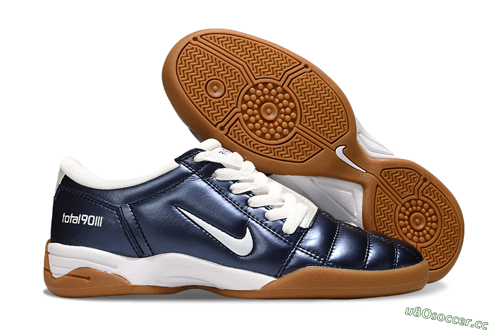 Men's Nike Total 90 III IC Indoor & Futsal Low-Tops Football Shoes - Blue/White/Brown 2