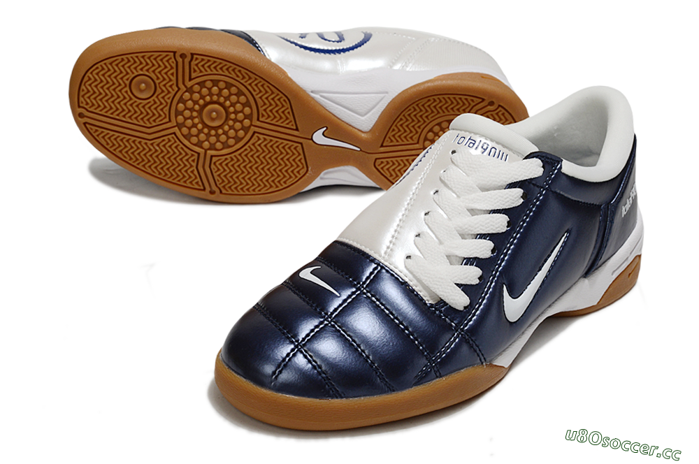 Men's Nike Total 90 III IC Indoor & Futsal Low-Tops Football Shoes - Blue/White/Brown 3
