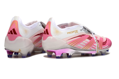 Men's Adidas Predator 25 Elite Foldover Tongue FG Firm Ground Low-Tops Football Boots - Pink/Gold/White