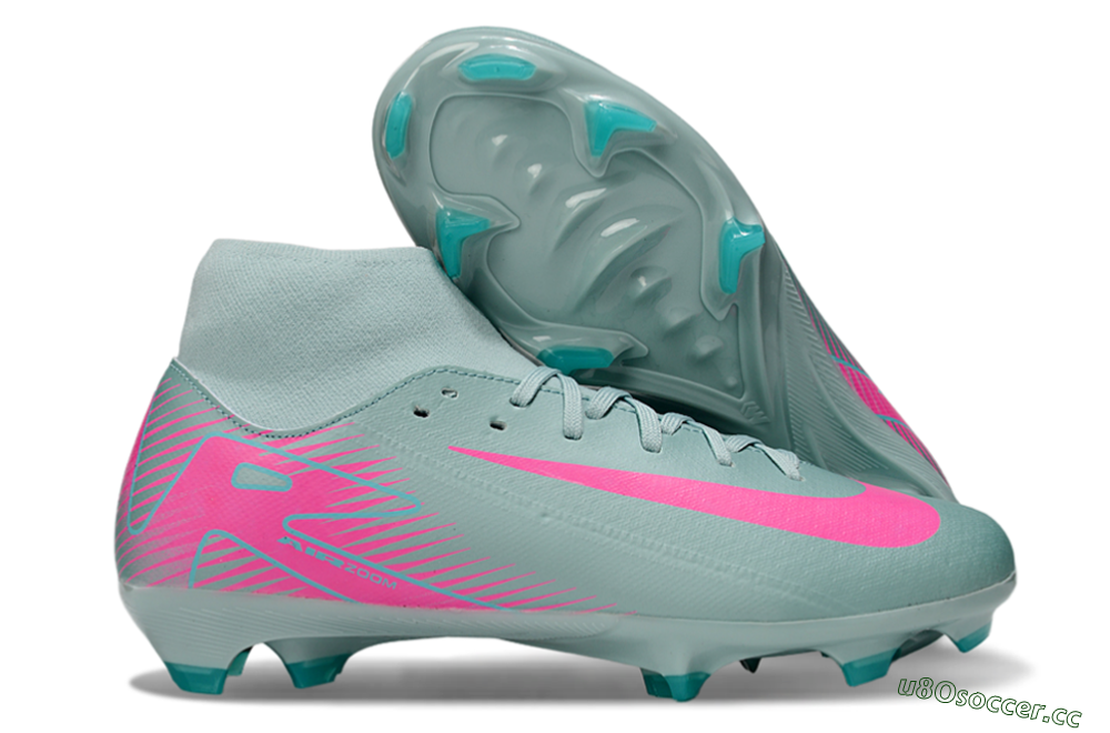 Men's Nike Air Zoom Mercurial Superfly 10 Elite FG Firm Ground High-Tops Football Boots - Jade/Pink 2