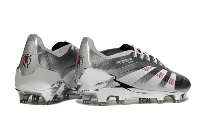 Men's Adidas Predator 25 Elite FG Firm Ground Low-Tops Football Boots - Silver/Black/Red