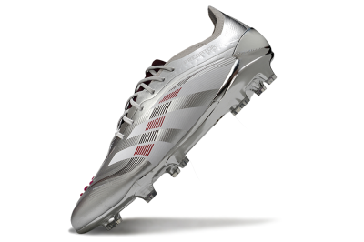 Men's Adidas Predator 25 Elite FG Firm Ground Low-Tops Football Boots - Silver/Black/Red