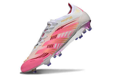 Men's Adidas Predator 25 Elite FG Firm Ground Low-Tops Football Boots - Pink/Gold/White