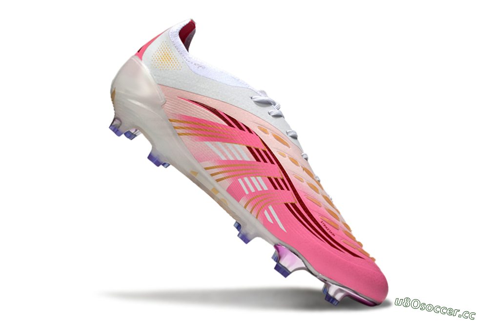 Men's Adidas Predator 25 Elite FG Firm Ground Low-Tops Football Boots - Pink/Gold/White 4