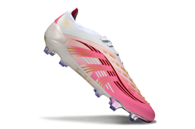 Men's Adidas Predator 25 Elite FG Firm Ground Low-Tops Football Boots - Pink/Gold/White