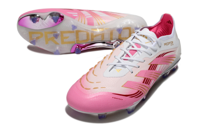 Men's Adidas Predator 25 Elite FG Firm Ground Low-Tops Football Boots - Pink/Gold/White