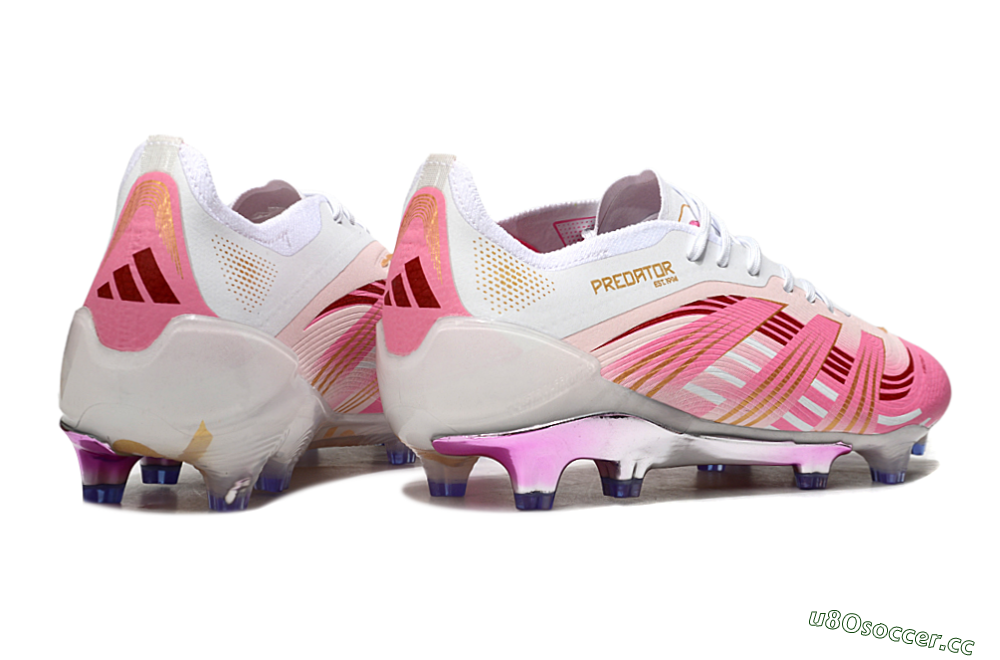 Men's Adidas Predator 25 Elite FG Firm Ground Low-Tops Football Boots - Pink/Gold/White 6