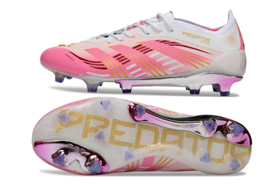 Men's Adidas Predator 25 Elite FG Firm Ground Low-Tops Football Boots - Pink/Gold/White