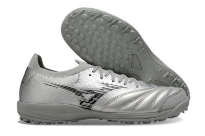 Men's Mizuno Morelia Neo Sala M8 TF Artificial Turf Low-Tops Football Shoes - Silver/Black