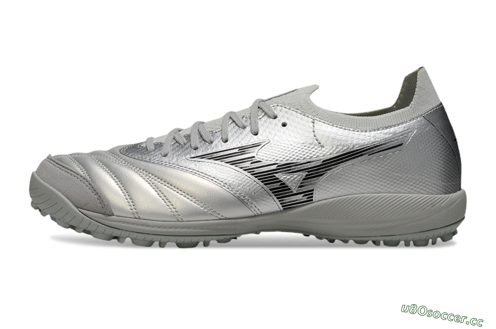 Men's Mizuno Morelia Neo Sala M8 TF Artificial Turf Low-Tops Football Shoes - Silver/Black 0