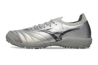Men's Mizuno Morelia Neo Sala M8 TF Artificial Turf Low-Tops Football Shoes - Silver/Black