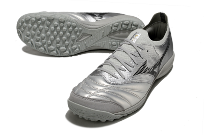 Men's Mizuno Morelia Neo Sala M8 TF Artificial Turf Low-Tops Football Shoes - Silver/Black