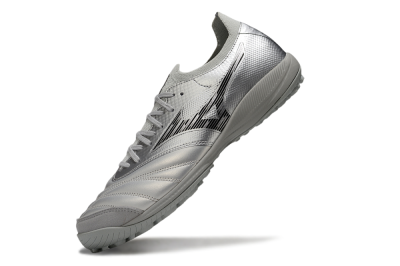 Men's Mizuno Morelia Neo Sala M8 TF Artificial Turf Low-Tops Football Shoes - Silver/Black
