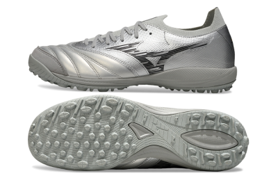 Men's Mizuno Morelia Neo Sala M8 TF Artificial Turf Low-Tops Football Shoes - Silver/Black