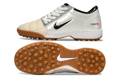 Unisex Nike Total 90 III TF Artificial Turf Low-Tops Football Shoes - Silver/Beige/Grey