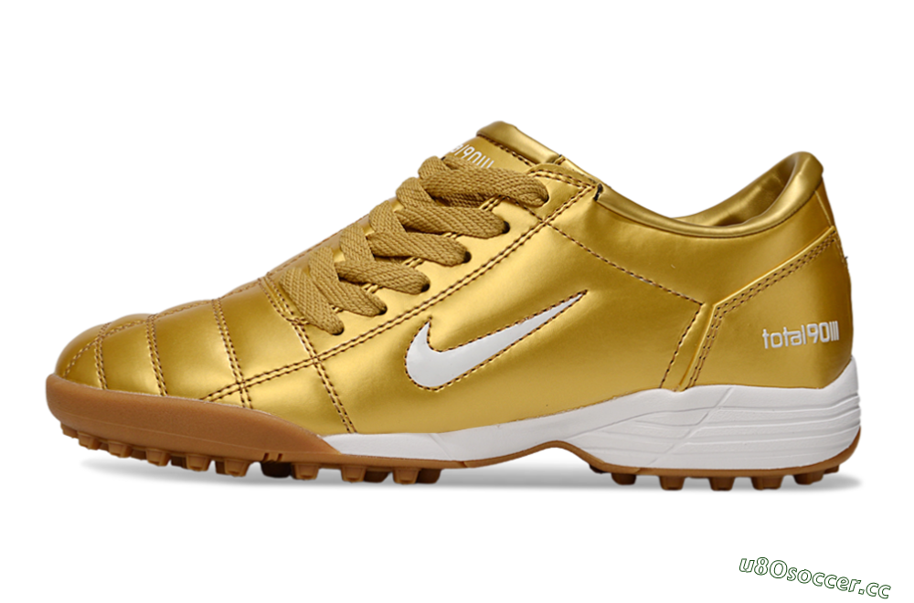 Unisex Nike Total 90 III TF Artificial Turf Low-Tops Football Shoes - Gold/White 0