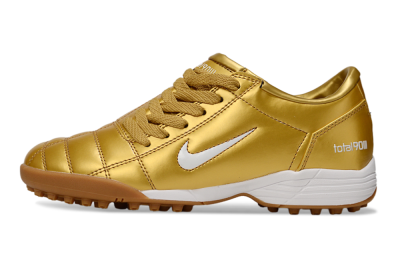 Unisex Nike Total 90 III TF Artificial Turf Low-Tops Football Shoes - Gold/White