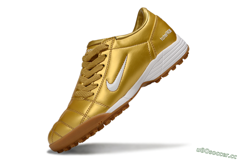 Unisex Nike Total 90 III TF Artificial Turf Low-Tops Football Shoes - Gold/White 5