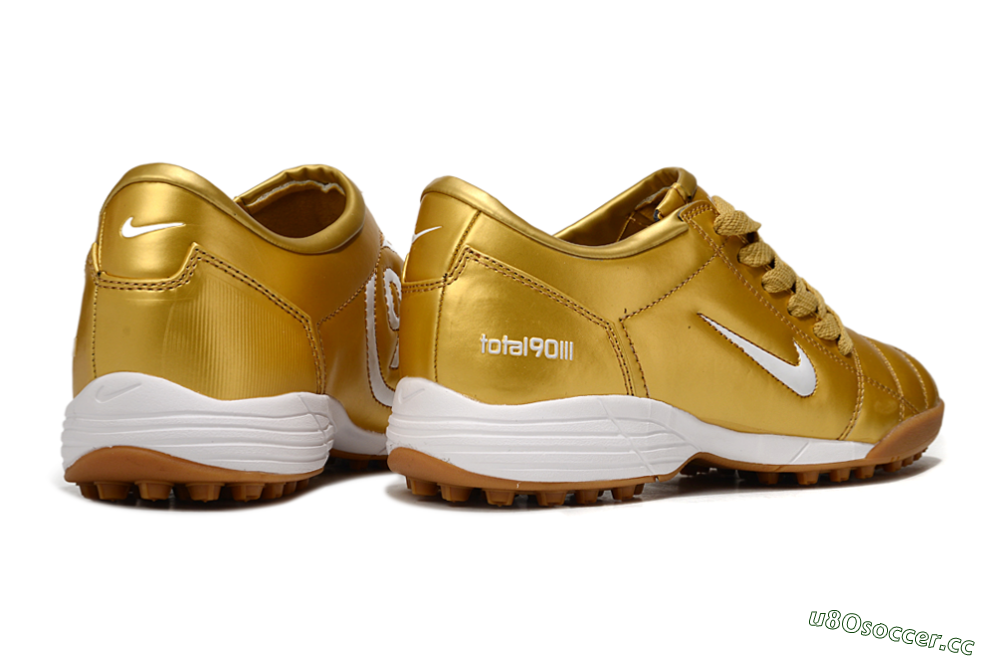 Unisex Nike Total 90 III TF Artificial Turf Low-Tops Football Shoes - Gold/White 6