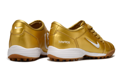 Unisex Nike Total 90 III TF Artificial Turf Low-Tops Football Shoes - Gold/White