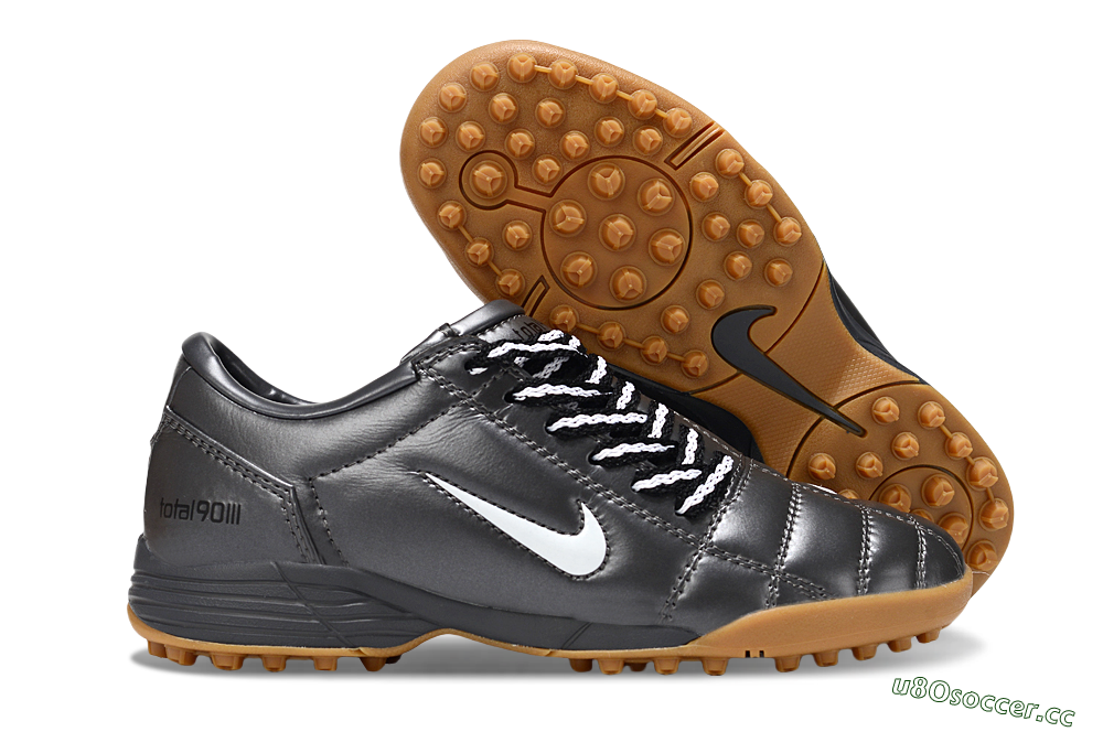 Unisex Nike Total 90 III TF Artificial Turf Low-Tops Football Shoes - Black/White/Brown 2