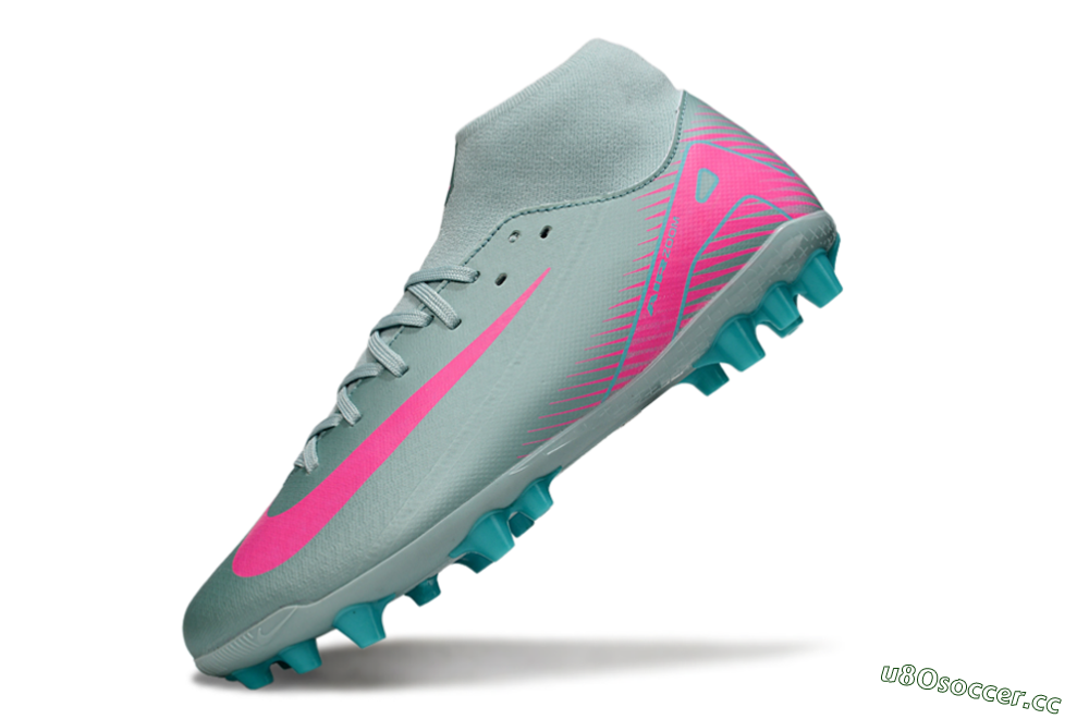 Men's Nike Air Zoom Mercurial Superfly 10 Academy AG Artificial Grass High-Tops Football Boots - Jade/Pink 5