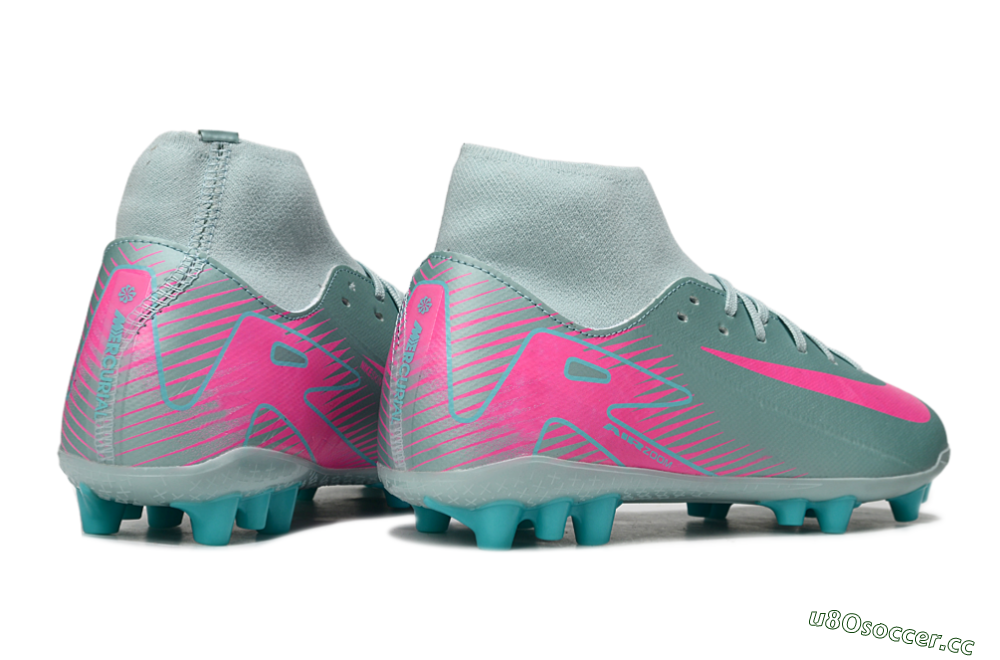 Men's Nike Air Zoom Mercurial Superfly 10 Academy AG Artificial Grass High-Tops Football Boots - Jade/Pink 6
