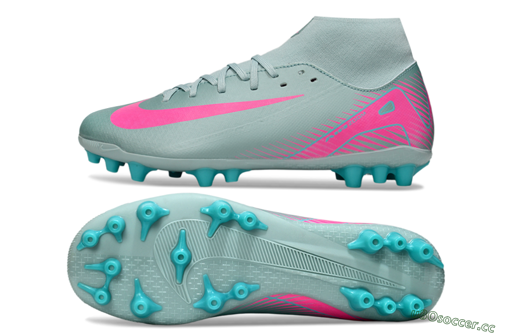 Men's Nike Air Zoom Mercurial Superfly 10 Academy AG Artificial Grass High-Tops Football Boots - Jade/Pink 1