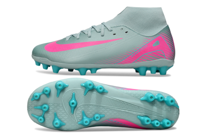 Men's Nike Air Zoom Mercurial Superfly 10 Academy AG Artificial Grass High-Tops Football Boots - Jade/Pink
