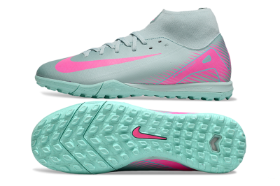 Men's Nike Air Zoom Mercurial Superfly 10 Academy TF Artificial Turf High-Tops Football Shoes - Jade/Pink