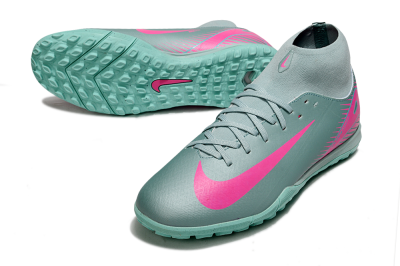Men's Nike Air Zoom Mercurial Superfly 10 Academy TF Artificial Turf High-Tops Football Shoes - Jade/Pink