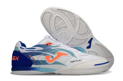 Men's Joma Top Flex IC Indoor & Futsal Low-Tops Football Shoes - White/Blue/Orange