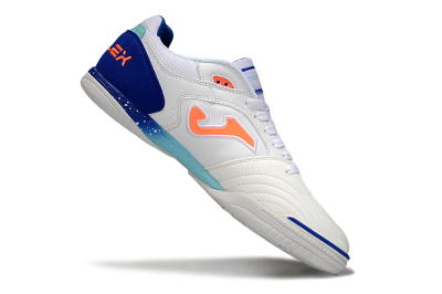 Men's Joma Top Flex IC Indoor & Futsal Low-Tops Football Shoes - White/Blue/Orange