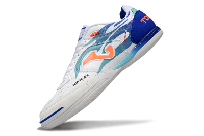 Men's Joma Top Flex IC Indoor & Futsal Low-Tops Football Shoes - White/Blue/Orange