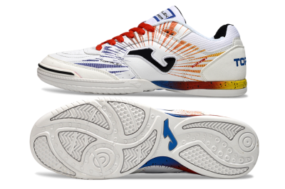 Men's Joma Top Flex IC Indoor & Futsal Low-Tops Football Shoes - White/Blue/Red