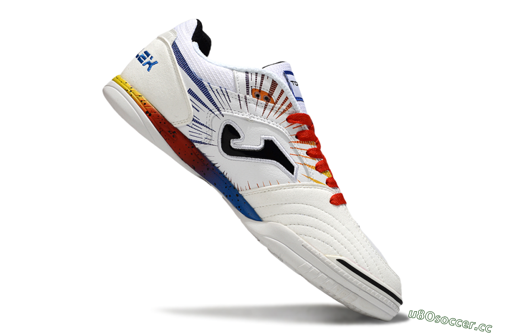 Men's Joma Top Flex IC Indoor & Futsal Low-Tops Football Shoes - White/Blue/Red 4