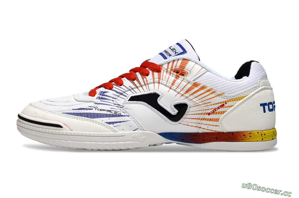 Men's Joma Top Flex IC Indoor & Futsal Low-Tops Football Shoes - White/Blue/Red 0