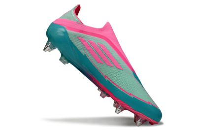 Men's Messi x Adidas F50 Elite Laceless SG Soft Ground Low-Tops Football Boots - Green/Pink