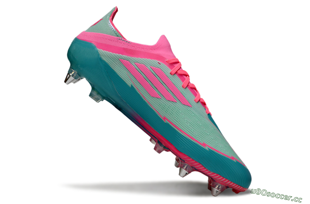 Men's Messi x Adidas F50 Elite SG Soft Ground Low-Tops Football Boots - Green/Pink 4