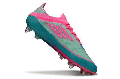 Men's Messi x Adidas F50 Elite SG Soft Ground Low-Tops Football Boots - Green/Pink