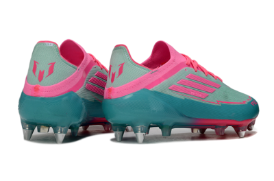 Men's Messi x Adidas F50 Elite SG Soft Ground Low-Tops Football Boots - Green/Pink
